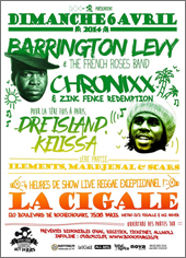 News reggae : Barrington Levy, Chronixx, Dre Island & Kelissa  Paris