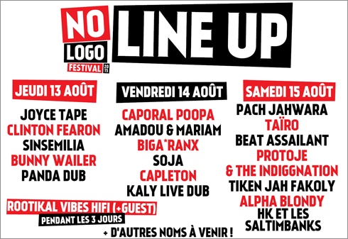 News reggae : No Logo Festival 2015 avec Bunny Wailer, Capleton, Alpha Blondy, Biga Ranx, Taro, Protoje...