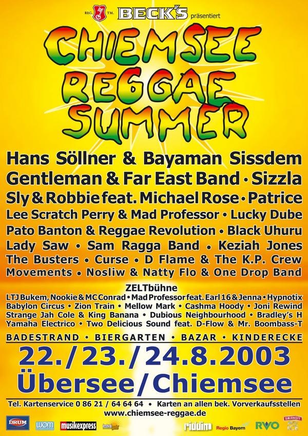 Poster: Chiemsee Reggae Festival 2003
