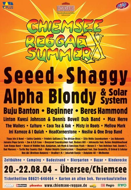 Poster: Chiemsee Reggae Festival 2004