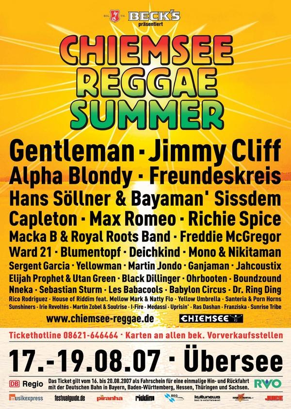 Poster: Chiemsee Reggae Festival 2007
