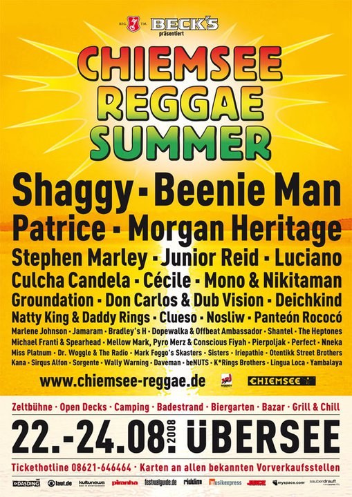 Poster: Chiemsee Reggae Festival 2008