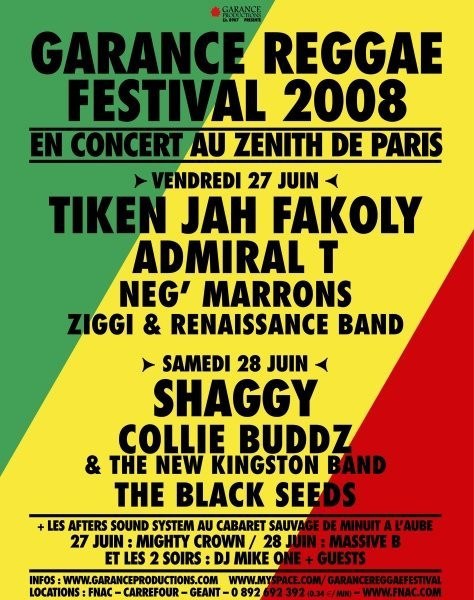Poster: Garance Reggae Festival 2008