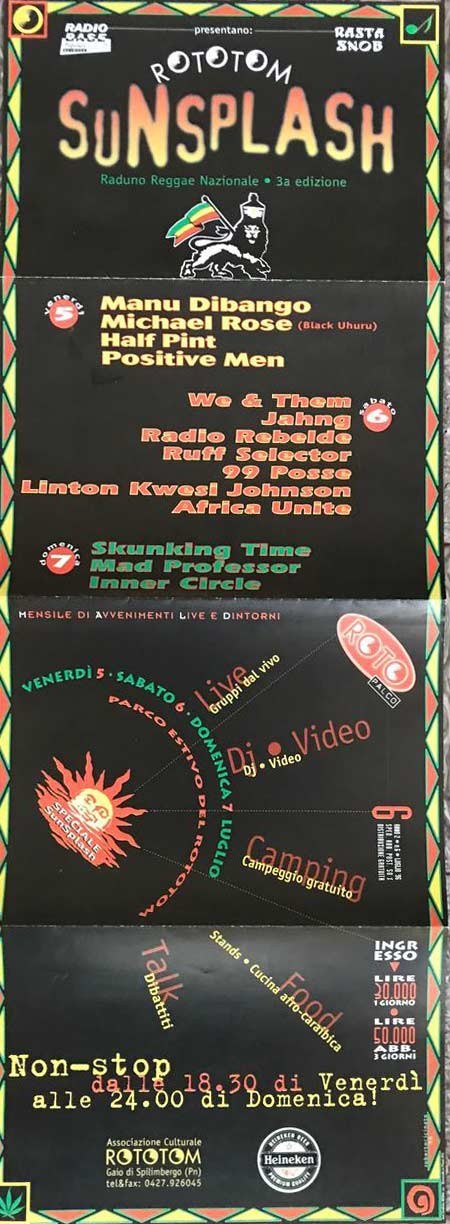 Poster: Rototom Sunsplash 1996