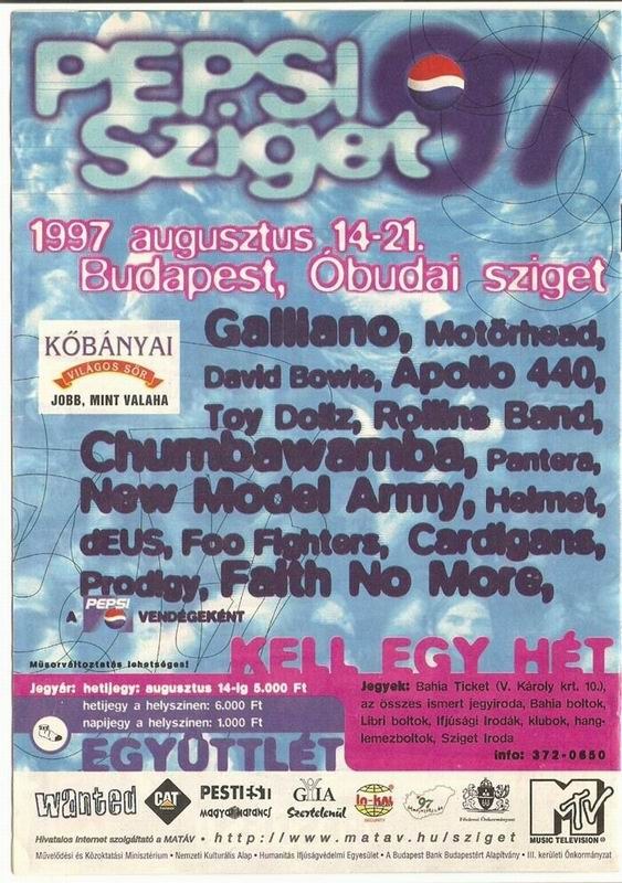 Poster: Sziget Festival 1997