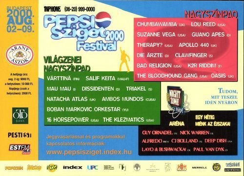 Poster: Sziget Festival 2000