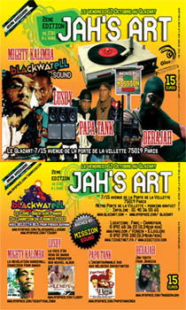 Flyer BLACKWAREL-KALIMBA-PAPA TANK-DERAJA - Sound system le vendredi 12 octobre 2007 à Paris
