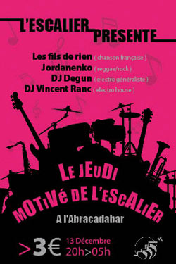Flyer JORDANENKO & FILS DE RIEN - Concert le jeudi 13 décembre 2007 à Paris
