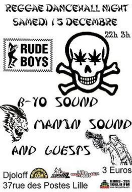 Flyer B-Yo Sound & Manin Sound - Sound system le samedi 15 décembre 2007 à Lille