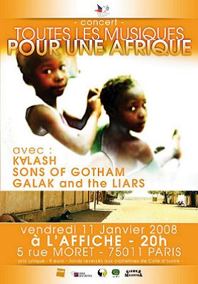 Flyer Galak and the liars - Concert le vendredi 11 janvier 2008 à Paris