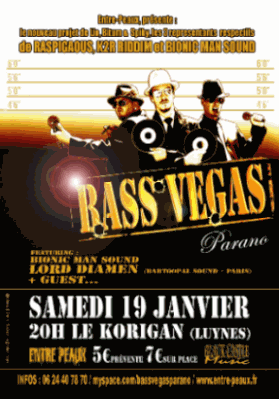 Flyer BASS VEGAS Parano - Concert le samedi 19 janvier 2008 à Luynes