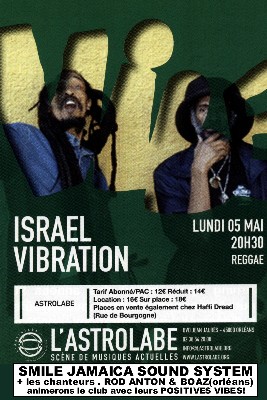 Flyer israel vibration+smile jamaica - Concert le 05-05-2008 à Orléans