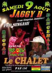 Flyer JAGGY-D from Jamaica and Poscrewsou - Sound system le 09/08/2008 à toulon