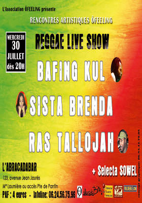 Flyer REGGAE LIVE SHOW dès 20h - Concert le 07-30-2008 à Paris