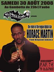 Flyer Horace Martin+Wicked vibes - Sound system le samedi 30 août 2008 à Paris