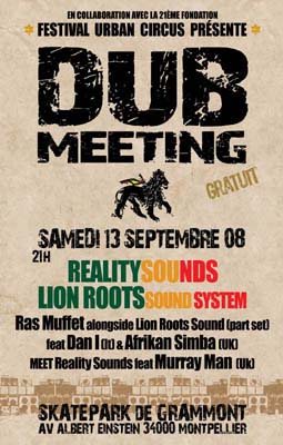 Flyer DUB MEETING - Sound system le 09-13-2008 à MONTPELLIER