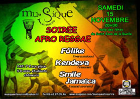 Flyer FÖLIKE,KENDEYA, SMILE JAMAÏCA - Concert le 15/11/2008 à saint jean de la ruelle
