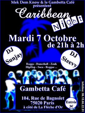Flyer AfterWork: Caribbean Night - Sound system le mardi 7 octobre 2008 à Paris
