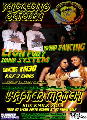 Flyer LION FURY SOUND SYSTEM - Sound system le vendredi 10 octobre 2008 à LE HAVRE