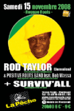 Flyer Rod Taylor & Surviv'All - Concert le samedi 15 novembre 2008 à montreuil