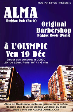 Flyer Original Barbershop + ALMA - Concert le 19/12/2008 à Paris