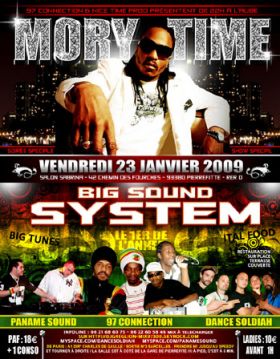 Flyer MORRY TIME in salon sabrina - Sound system le vendredi 23 janvier 2009 à Pierrefitte