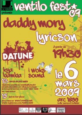 Flyer DADDY MORY + LYRICSON + DATUNE.... - Festival le 03-06-2009 à Les Arcs