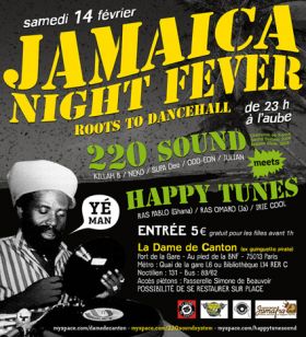 Flyer Jamaica Night Fever - Sound system le samedi 14 février 2009 à Paris