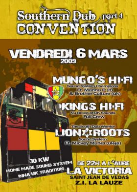 Flyer Mungo's Hifi feat Brother Culture - Sound system le 06/03/2009 à st jean de vedas(Montpellier)