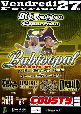 Flyer Big Reggae Connection #4 - Sound system le vendredi 27 février 2009 à Besançon