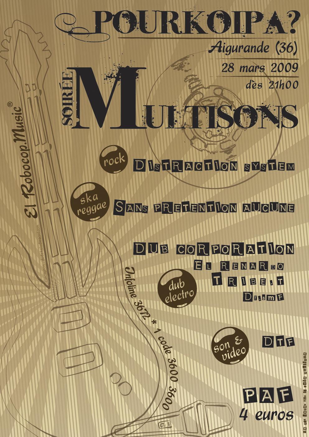 Flyer soirée multisons - Sound system le 03-28-2009 à aigurande