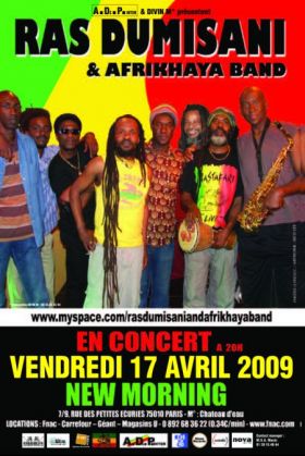 Flyer RAS DUMISANI & AFRIKHAYA BAND - Concert le vendredi 17 avril 2009 à Paris