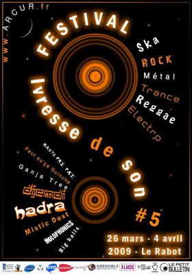 Flyer Mistic Dust, Ganja Tree, Solfayah - Concert le 02/04/2009 à Grenoble