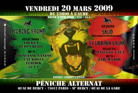 Flyer ICEBERG sound+Missié SKUD+STUBBORN - Sound system le 20/03/2009 à Paris