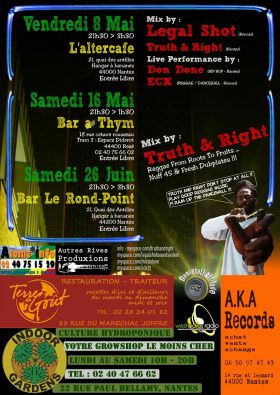 Flyer Legal Shot, DonDone, TnR - Sound system le vendredi 8 mai 2009 à NANTES