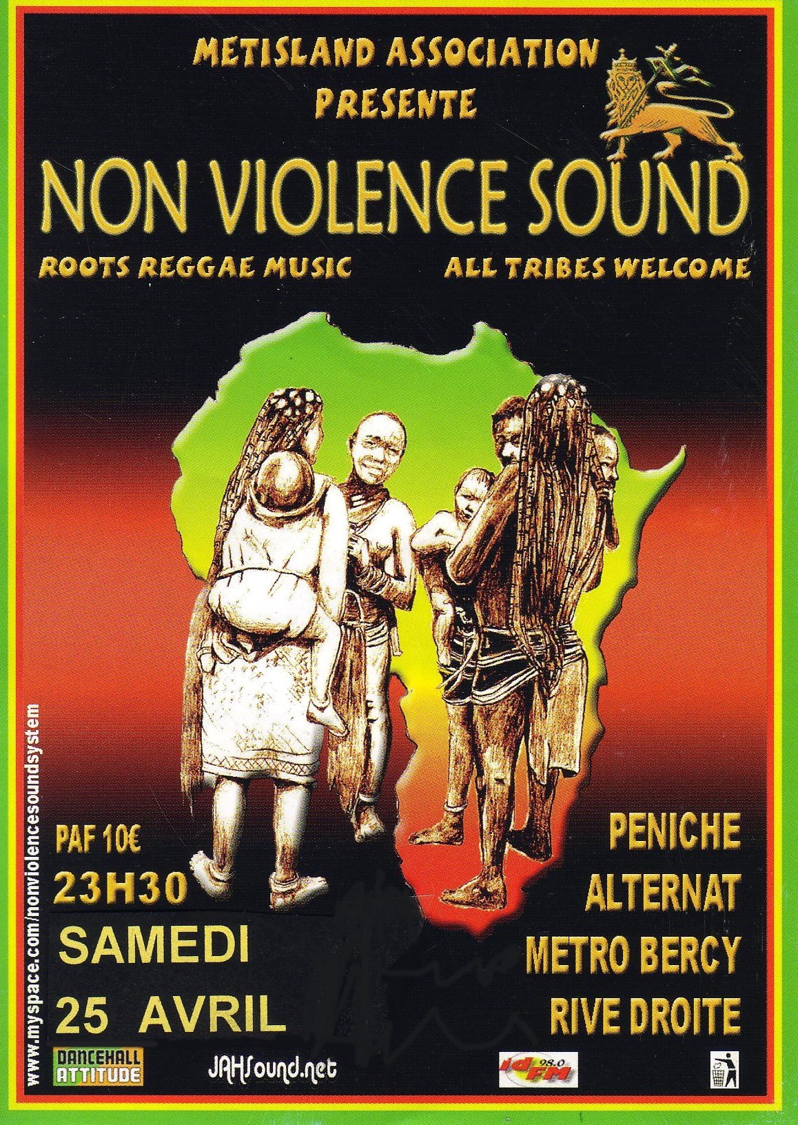 Flyer Non Violence Sound System - Sound system le samedi 25 avril 2009 à Paris