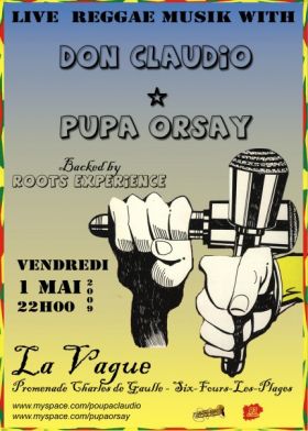 Flyer Poupa Claudio & Pupa Orsay - Concert le vendredi 1er mai 2009 à Six Fours les plages