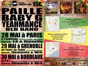 Flyer PAILLE -BABY-G-YEAMANCE - Concert le 30/05/2009 à BORDEAUX