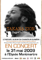 Flyer TAKANA ZION / JAH MASON / CHEZIDEK - Concert le dimanche 31 mai 2009 à Paris