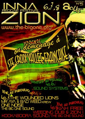 Flyer Inna Zion 2009 - Festival le jeudi 6 août 2009 à ste croix vallée française