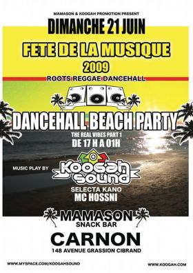 Flyer KOOGAH SOUND & MC HOSSNI - Sound system le dimanche 21 juin 2009 à carnon