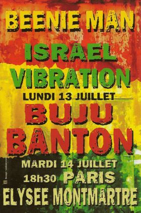 Flyer Beenie Man / Israel Vibration - Concert le 13/07/2009 à Paris