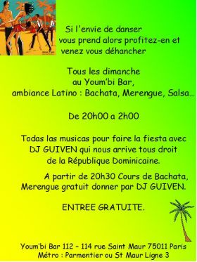 Flyer SOIRÉE LATINO - Sound system le dimanche 19 juillet 2009 à PARIS