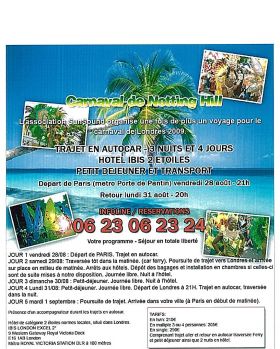 Flyer CARNAVAL NOTTING HILL - Festival le 08-28-2009 à LONDRES