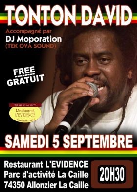 Flyer Tonton David concert gratuit - Concert le samedi 5 septembre 2009 à Allonzier la caille