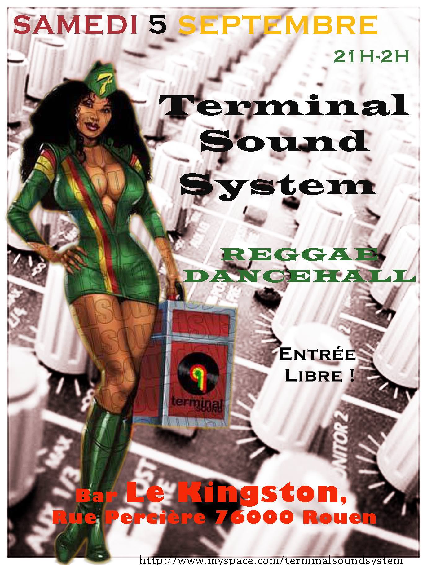 Flyer TERMINAL SOUND FLYIN TO KINGSTON - Sound system le samedi 5 septembre 2009 à rouen