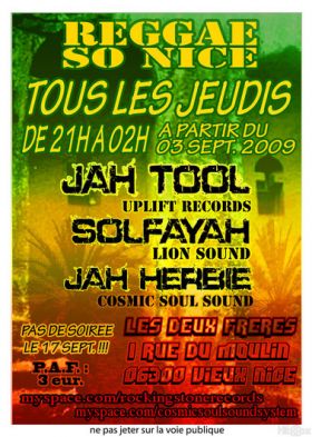 Flyer REGGAE SO NICE / JAH TOOL - Sound system le jeudi 24 septembre 2009 à Nice