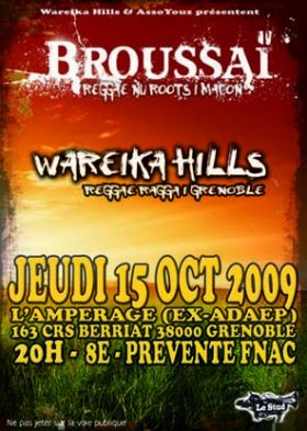 Flyer Broussaï + Wareika Hills - Concert le jeudi 15 octobre 2009 à Grenoble
