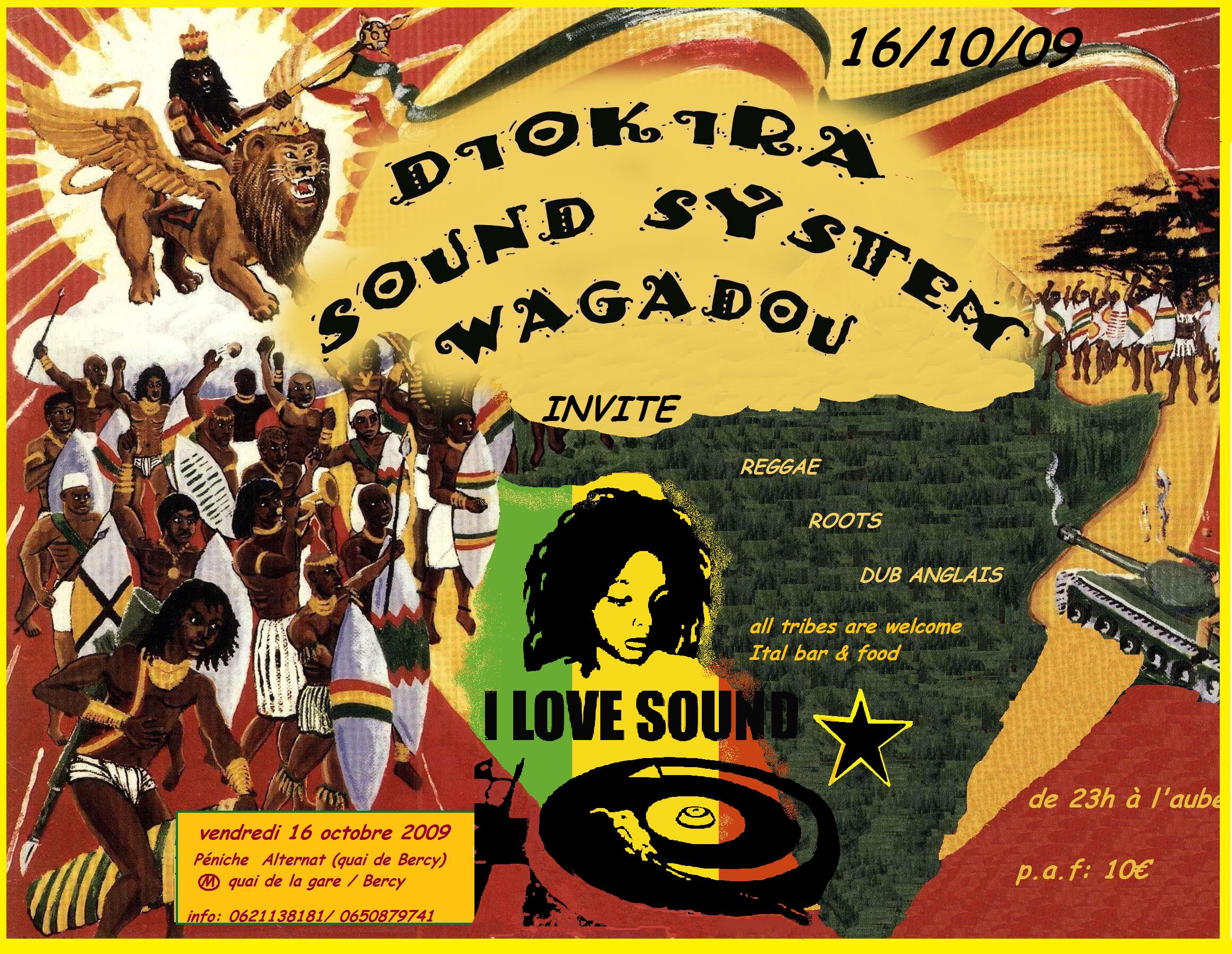 Flyer DIOKIRA SOUND SYSTEM - Sound system le vendredi 16 octobre 2009 à Paris