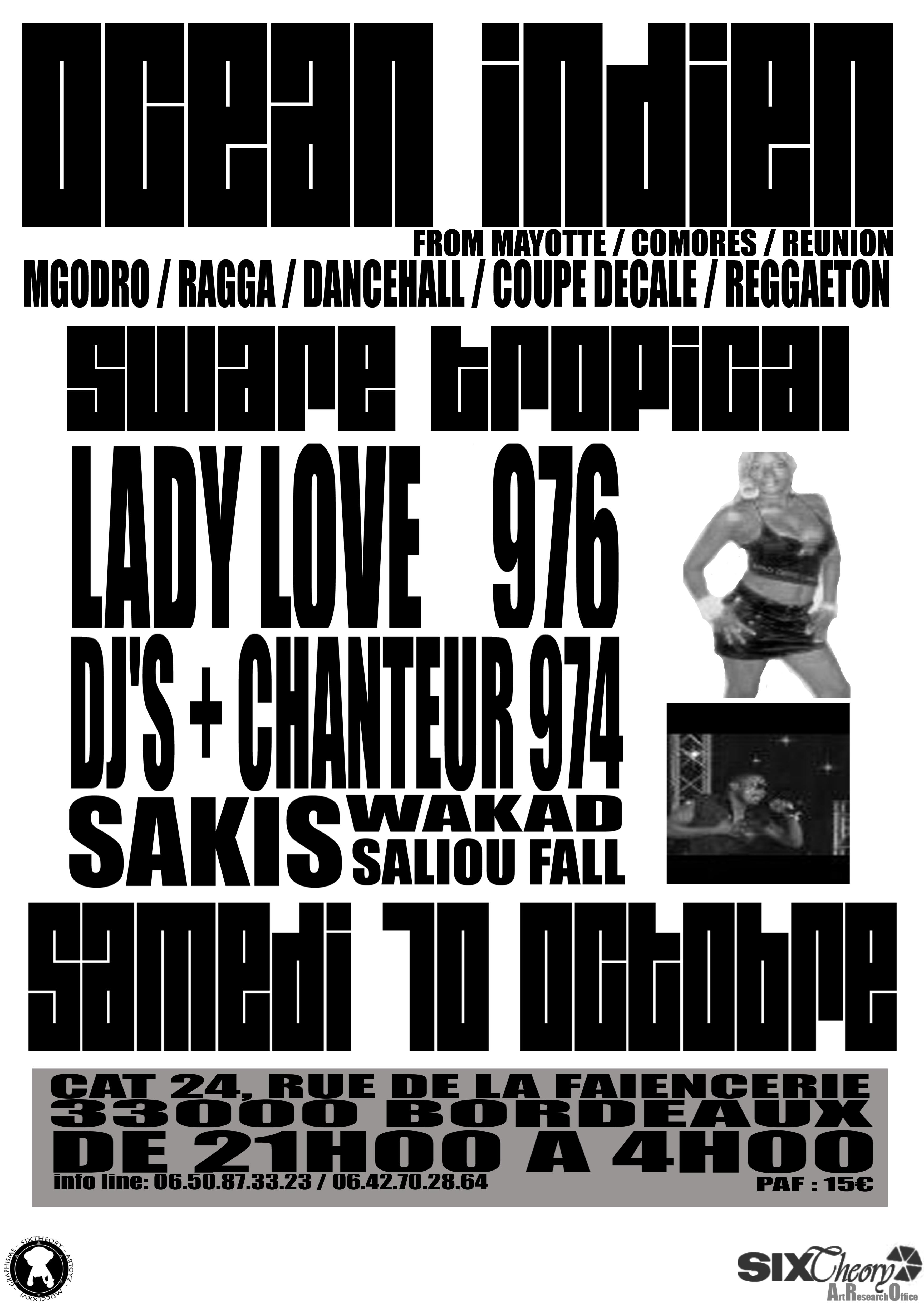 Flyer ocean indien night - Sound system le samedi 10 octobre 2009 à Bordeaux
